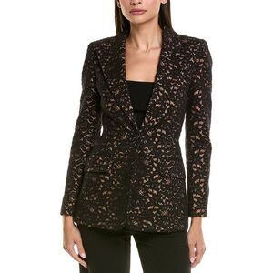 Michael Kors Collection Womens Cord Floral Lace Georgina Silk-Lined Blazer,
